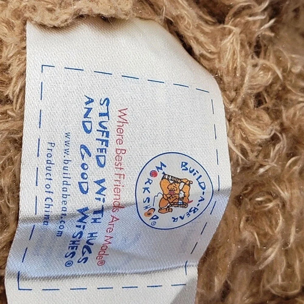Build A‎ Bear Tan Shaggy Hair Teddy Plush Shaggy Curly Bear Smiling BAB READ